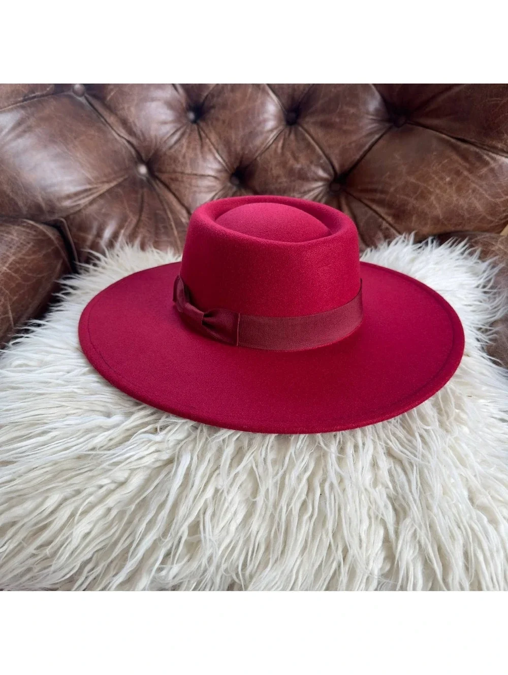 Structured Boater Wide Brim Hat